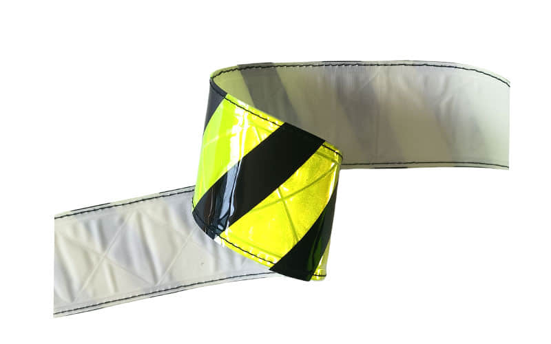 Reflective ribbon PVC black diagonals Reflective ribbon PVC black diagonals